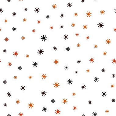 Koyu turuncu vektör buz kar taneleri ile sorunsuz şablonu.