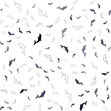 Karanlık çok renkli vektör sorunsuz zemin ile okyanus yunusları.