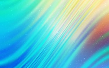 Açık mavi, kozmik yıldız düzeniyle vektör yeşil. Gökyüzü yıldızlarla illüstrasyon soyut şablonunda parlayan. Kozmik arka planlar için şablon.