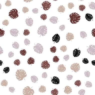 Mor ışık, vektör sorunsuz doodle düzen yaprakları ile pembe.