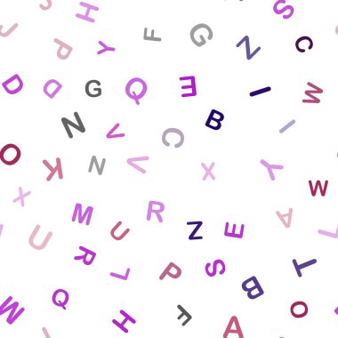 Hafif pembe, kırmızı vektör sorunsuz zemin İngilizce sembolleri ile.