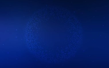 Kozmik yıldızlı koyu mavi vektör düzeni. Bulanık dekoratif tasarım galaksi yıldızlarıyla basit bir stilde. Kozmik arkaplanlar için şablon.