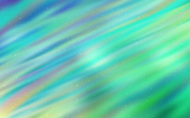 Açık mavi, astronomik yıldızlı yeşil vektör arkaplan. Soyut şablonda gökyüzü yıldızlarıyla parlayan illüstrasyon. İş ilanınız için akıllı tasarım.