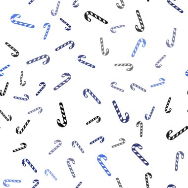 Lezzetli xmas şekerli hafif Mavili vektör deseni.