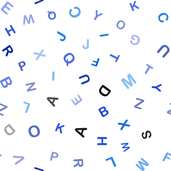 Modèle Sans Couture Vecteur Bleu Clair Avec Des Lettres Isolées — Image vectorielle