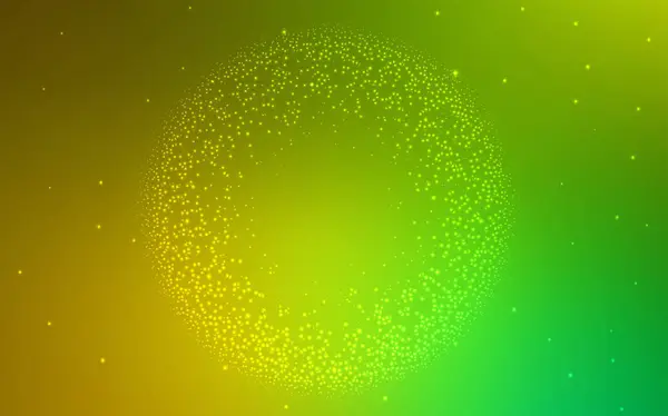 Vert clair, motif vectoriel jaune avec étoiles du ciel nocturne . — Image vectorielle