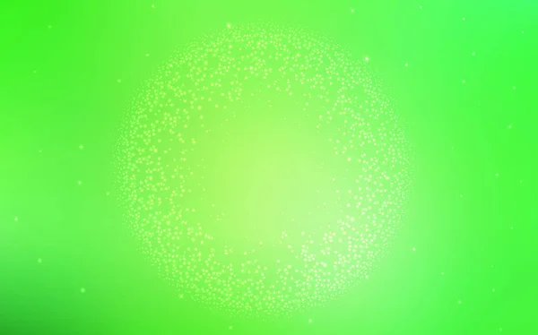 Hellgrüner Vektorhintergrund Mit Galaxiensternen Leuchtende Farbige Illustration Mit Hellen Astronomischen — Stockvektor