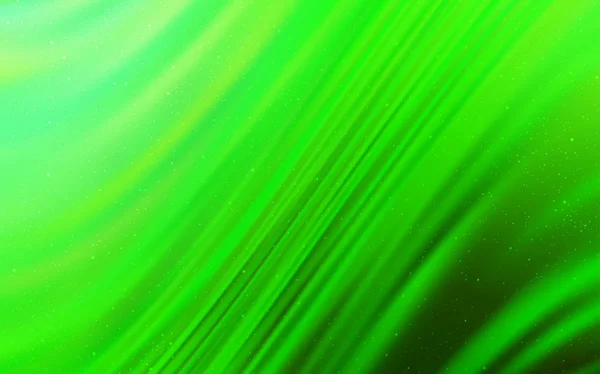 Ljus Grön Vektor Layout Med Kosmiska Stjärnor Lysande Färgade Illustration — Stock vektor