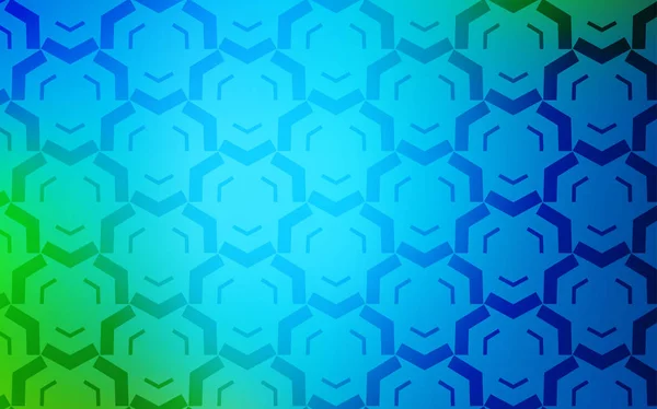 Azul claro, fondo de vector verde con líneas curvas . — Vector de stock