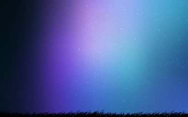 Koyu pembe, uzay yıldızlı mavi vektör şablonu. Renkli kozmik yıldızlı soyut çizimler. Fütürist reklamlar ve kitapçıklar için şablon.