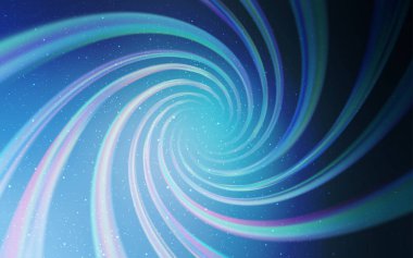 Samanyolu yıldızlı açık mavi vektör dokusu. Parlak astronomik yıldızlı parlak renkli çizimler. Astroloji web siteleri için desen.