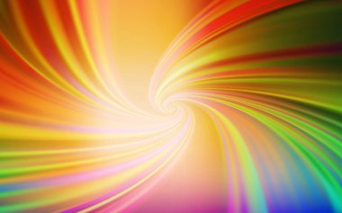 Alaycı hatları ile ışık Multicolor vektör zemin. Kavisli çizgilerle oluşan parlayan bir Illustration. Tasarım için renkli dalga deseni.