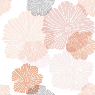 Çiçekler ile koyu kırmızı vektör Dikişsiz Doodle desen. Renkli soyut Doodle çiçekler ile Illustration. Kartvizitler, Web siteleri için şablon.