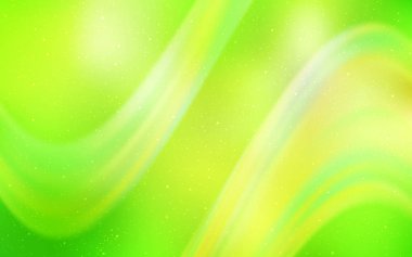 Açık yeşil, astronomik yıldızlar ile sarı vektör arka plan. Soyut şablonda gökyüzü yıldızlarıyla Shining Illustration. Astronomi Web siteleri için desen.