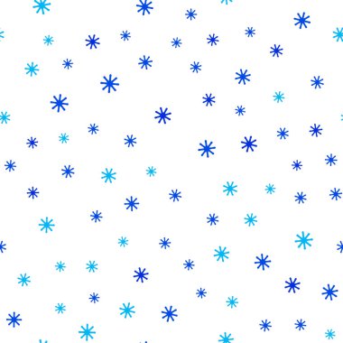 Hafif mavi vektör buz kar taneleri sorunsuz şablonu. Renkli dekoratif tasarım kar ile xmas tarzında. Desen için modaya uygun Kumaş, duvar kağıtları.