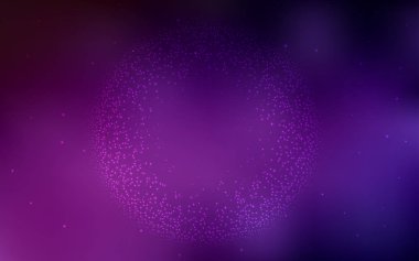 Gece gökyüzü yıldızları ile koyu pembe vektör deseni. Soyut şablonda gökyüzü yıldızlarıyla Shining Illustration. Astroloji Web siteleri için desen.