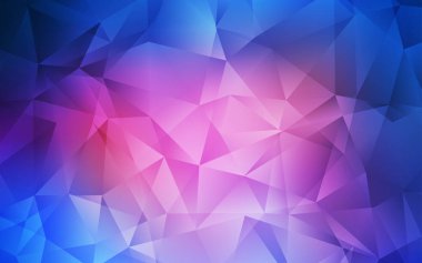 Açık mavi, kırmızı vektör Çokgen soyut arka plan. Çokgen tarzında tamamen yeni bir renk çizimi. İşletmeniz için en iyi üçgen tasarım.