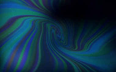 Kozmik yıldızlı koyu mavi vektör düzeni. Bulanık arkaplandaki ve gradyanı olan uzay yıldızları. Fütürist reklamlar ve kitapçıklar için şablon.