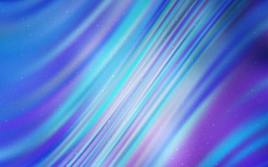 Kozmik yıldız ile ışık mavi vektör düzeni. Gökyüzü yıldızlarla illüstrasyon soyut şablonunda parlayan. Desen fütüristik reklam, kitapçıklar için.