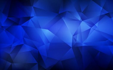 Koyu mavi vektör üçgen düzeni parlayan. Gradyan ile Çokgen soyut çizim. İşletmeniz için yepyeni bir tasarım.