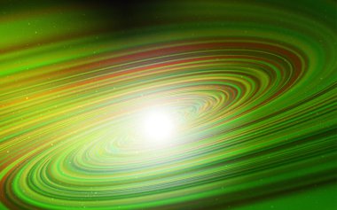 Açık yeşil uzay yıldızlı bir şablon. Bulanık dekoratif tasarım galaksi yıldızlarıyla basit bir stilde. Astronomi web siteleri için desen.