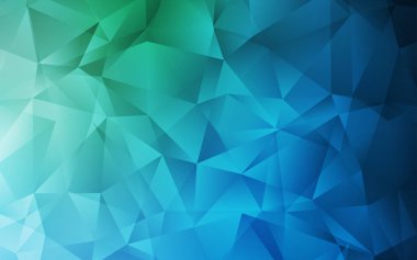 Açık mavi, yeşil vektör soyut mozaik zemin. Üçgenler ile modern soyut illüstrasyon. Broşalım için tamamen yeni bir tasarım.