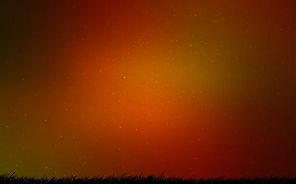 Dunkelorange Vektorschablone Mit Raumsternen Glitzernde Abstrakte Illustration Mit Farbenfrohen Kosmischen — Stockvektor