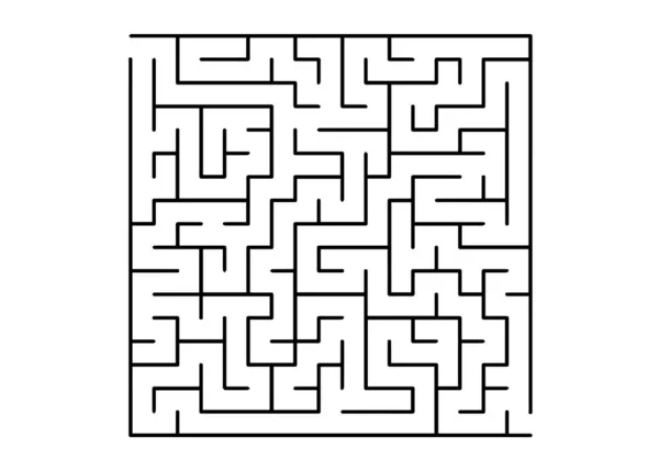 Weiße Vektorvorlage Mit Einem Schwarzen Labyrinth Puzzle Moderne Illustration Mit — Stockvektor
