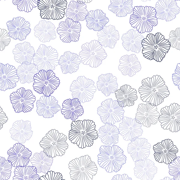 Luz Púrpura Vector Plantilla Elegante Sin Costuras Con Flores Diseño — Vector de stock