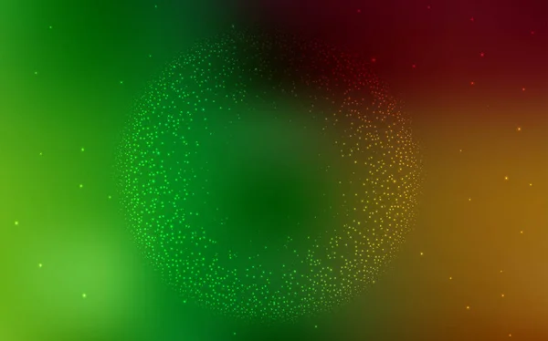 Hellgrüne, rote Vektorschablone mit Raumsternen. — Stockvektor