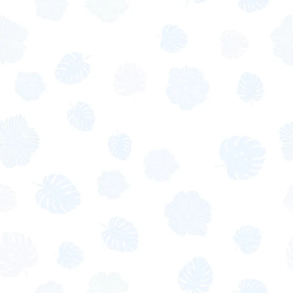 Vecteur Bleu Clair Illustration Naturelle Sans Couture Avec Des Fleurs — Image vectorielle