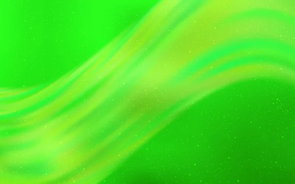 Texture vettoriale verde chiaro con stelle della Via Lattea . — Vettoriale Stock