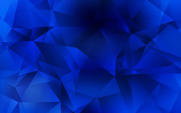 Tmavě modrý vektor zářící trojúhelníkové rozložení. — Stockový vektor