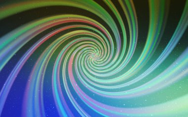 Açık Mavi, galaksi yıldızlı yeşil vektör arkaplan. Bulanık dekoratif tasarım galaksi yıldızlarıyla basit bir stilde. Fütürist reklamlar ve kitapçıklar için şablon.