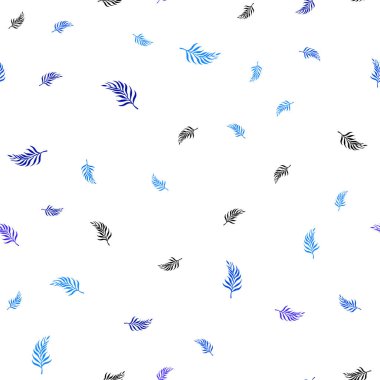 Koyu mavi yaprakları ile sorunsuz soyut tasarım vektör. Dekoratif illüstrasyon soyut şablonundaki karalamalar ile. Desen için modaya uygun Kumaş, duvar kağıtları.