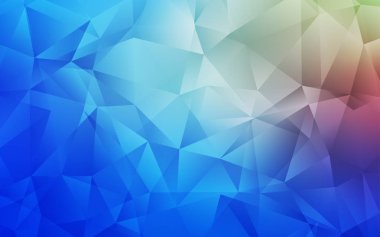 Açık mavi, kırmızı vektör düşük Poly düzeni. Üçgenler ile yarı ton tarzında yaratıcı Illustration. Marka kitabın zemin için desen.