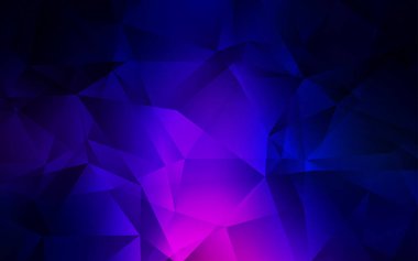 Koyu pembe, mavi vektör soyut mozaik arka plan. Gradyan ile zarif parlak Çokgen çizim. İşletmeniz için en iyi üçgen tasarım.