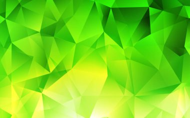 Açık yeşil vektör arkaplanı, çizgiler, üçgenler. Soyut üçgenli dekoratif tasarım. Reklamlar için desen.