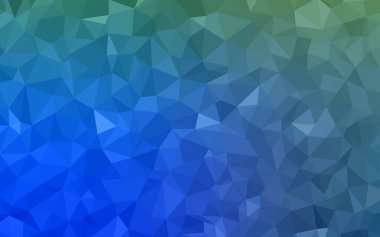 Açık mavi, yeşil vektör üçgen mozaik doku. Üçgenler ile soyut tarzda renkli Illustration. Tasarımınız için üçgen desen.