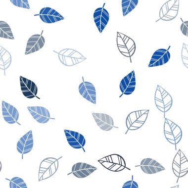 Yaprakları ile koyu mavi vektör Dikişsiz Doodle desen. Yaprakları ile bulanık tarzı yaratıcı Illustration. Duvar kağıdı, kumaş üreticileri için trendy tasarım.