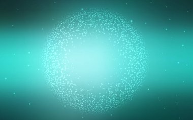 Gece gökyüzünde ışık yeşil vektör desenle yıldız. Glitter soyut illüstrasyon renkli kozmik yıldız ile. Akıllı tasarım, iş reklam için.