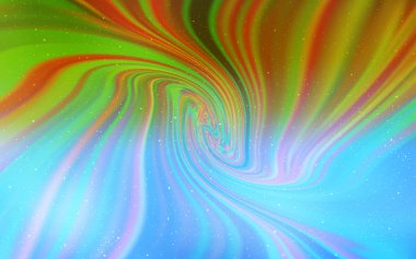 Açık mavi, sarı vektör uzay yıldızları ile şablon. Galaksi yıldızları ile basit tarzda bulanık dekoratif tasarım. Astroloji Web siteleri için desen.