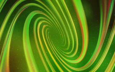 Açık yeşil, uzay yıldızlı sarı vektör şablonu. Soyut şablonda gökyüzü yıldızlarıyla parlayan illüstrasyon. Reklamınız, posteriniz, afişiniz için en iyi tasarım.