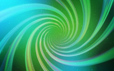 Açık mavi, gece gökyüzü yıldızlı yeşil vektör deseni. Soyut şablonda gökyüzü yıldızlarıyla parlayan illüstrasyon. Astroloji web siteleri için desen.