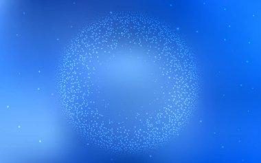 Uzay yıldızlı hafif Mavili vektör şablonu. Parlak astronomik yıldızlı parlak renkli çizimler. Astronomi web siteleri için desen.