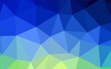 Açık Mavi, Yeşil vektör üçgen mozaik şablon.