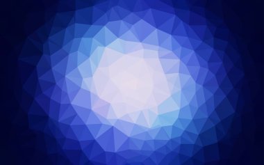 Koyu mavi vektör düşük poli düzeni. Renkli resimde üçgenler ile soyut tarzda. Tasarımınız için üçgen desen.