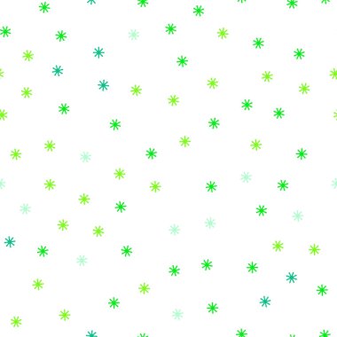 Açık mavi, yeşil vektör Dikişsiz buz kar taneleri ile şablon. Soyut arka planda gradyan ile renkli kar taneleri. Tekstil, kumaş, duvar kağıtları için tasarım.