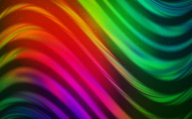 Kozmik Yıldızlar ile Dark Multicolor vektör düzeni. Parlak astronomik yıldızlar ile renkli Illustration Shining. Futuristik reklam, kitapçıklar için desen.