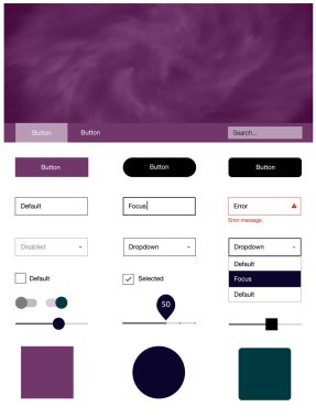Gökyüzü Yıldızlar ile koyu mor vektör Stil Kılavuzu.